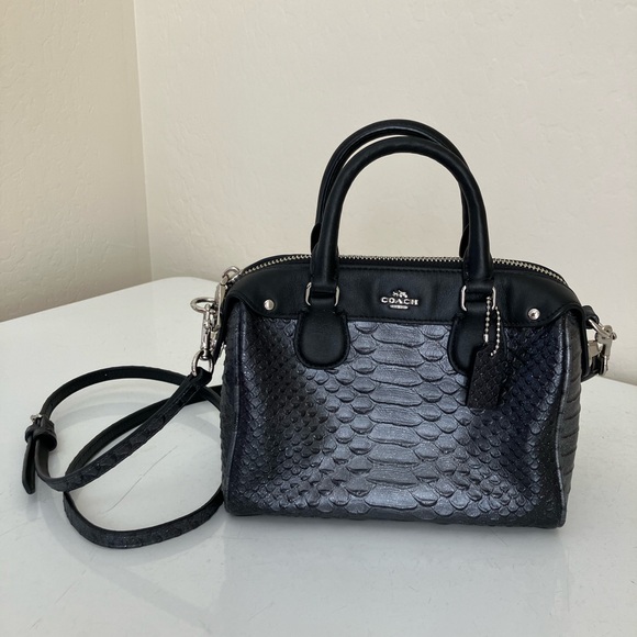 Extraordinary Coach Black And Silver Purse Photos